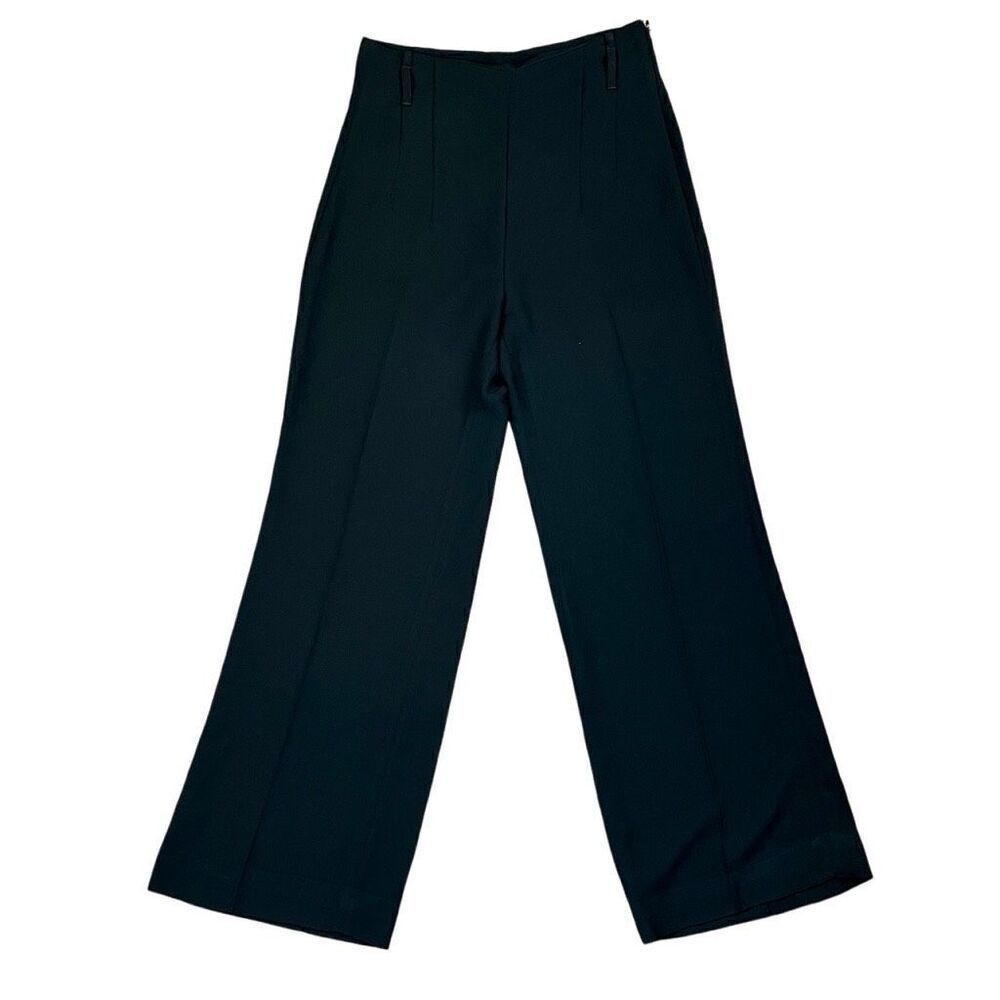 Zara Women Pleated Wide Leg Pants with Belt Loops 6
